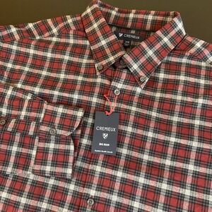 Cremieux Flannel Shirt Button Up Plaid Superior Quality Red Gray Mens 2XB NWT